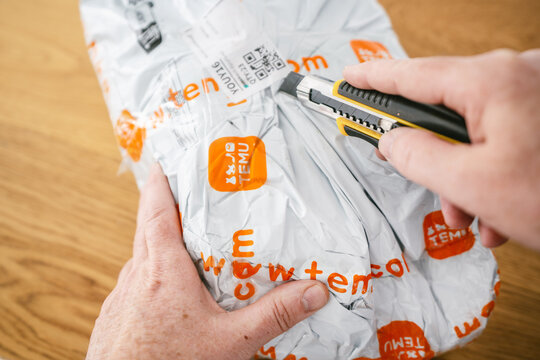 Package of TEMU a giant new Chinese mail order company.