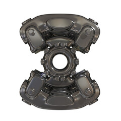 Metal abstract shape, 3d render © neurostructure