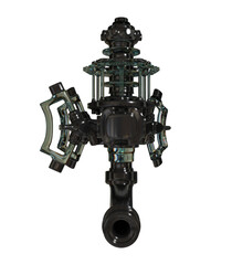 Naklejka premium Metal abstract shape, 3d render