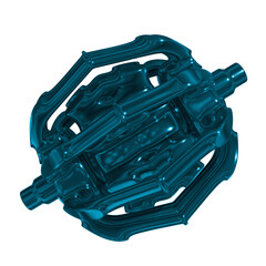 Metal abstract shape, 3d render © neurostructure