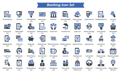 Banking Blue Icon Set
