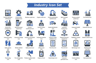 Industry Blue Icon Set