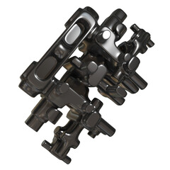 Metal abstract shape, 3d render © neurostructure