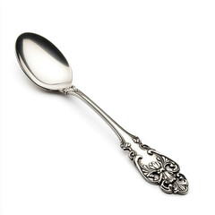 spoon, spoon soup, spoon silver, antique spoon on white background