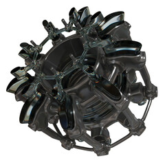 Metal abstract shape, 3d render © neurostructure