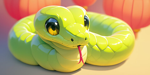Fototapeta premium Cute snake for Chinese new year wallpaper
