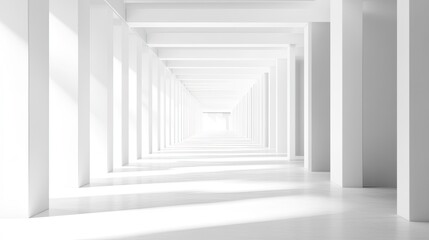 Obraz premium A perspective shot of a white office complex with bold lines and clean aesthetics, perfect for modern business concepts.