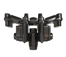 Metal abstract shape, 3d render © neurostructure