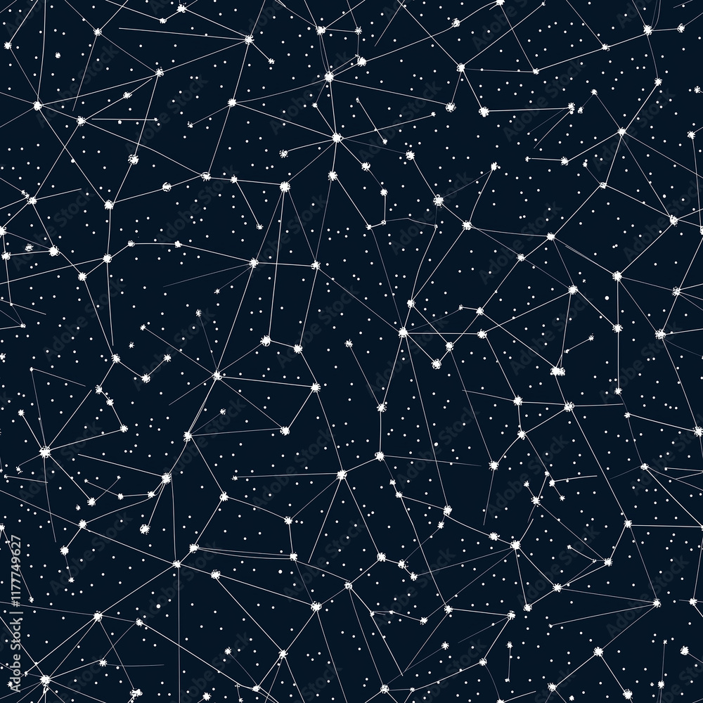 Poster minimalist linear seamless patterns in night sky graphic design abstract art digital environment clo