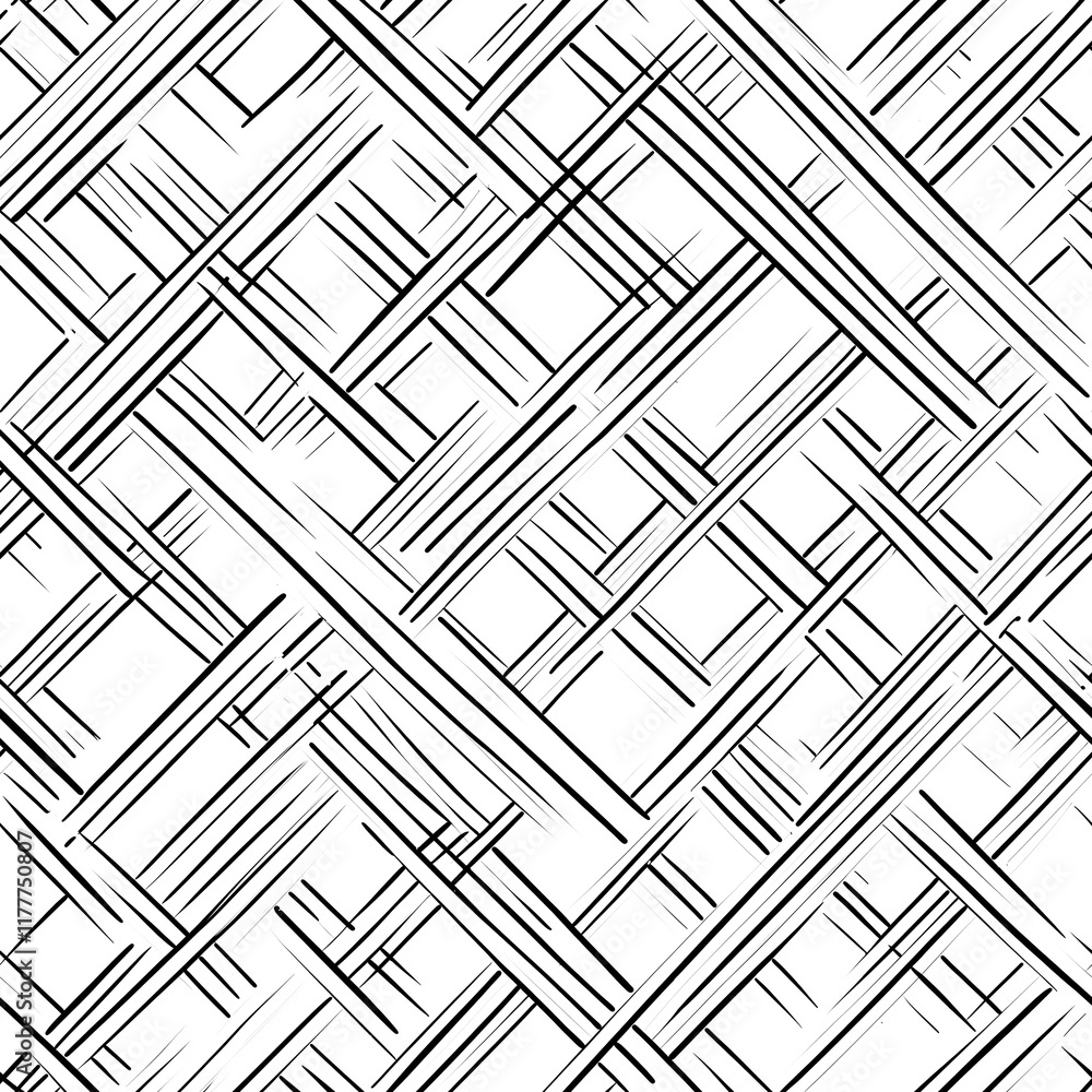 Poster minimalist linear seamless pattern design abstract art modern decor black and white elegant style ge