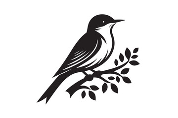 Nightingale icon silhouette illustration with white background 3