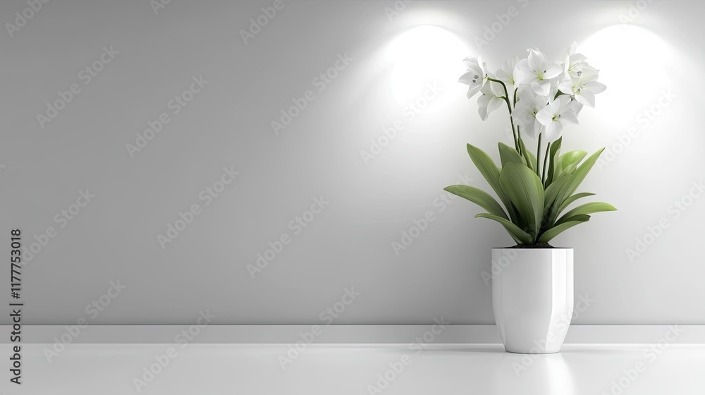 Aufkleber minimalist elegance: a smooth white backdrop with gentle lighting, creating a timeless and adaptable