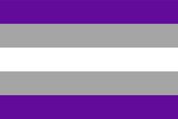Obraz premium GRAY ASEXUAL Flag. Pride Flag. LGBTQ+. Pride Parade. Multicolored LGBTQIA linear flag.