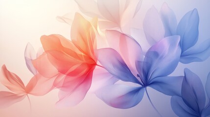 Delicate pastel flowers in a soft light