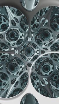Square futuristic geometric fractal.