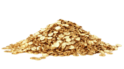A pile of golden coins
