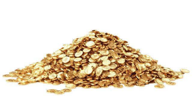 A pile of golden coins
