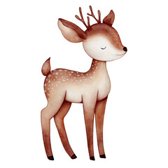 Cute watercolor deer. Clipart for children's design. Vector illustration