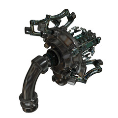 Metal abstract shape, 3d render © neurostructure