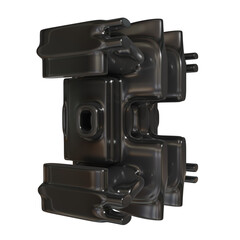 Metal abstract shape, 3d render © neurostructure