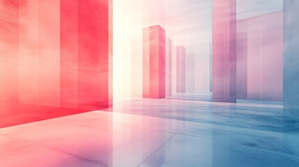 Abstract Pastel Colored Architecture Interior Design