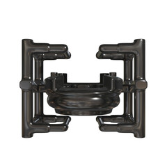 Metal abstract shape, 3d render © neurostructure