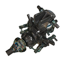 Metal abstract shape, 3d render © neurostructure