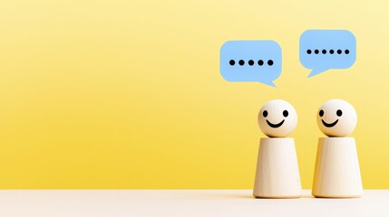 Obraz premium Simple Figurines Engaging in Friendly Conversation