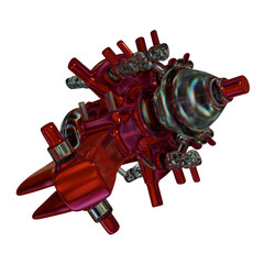 Metal abstract shape, 3d render © neurostructure