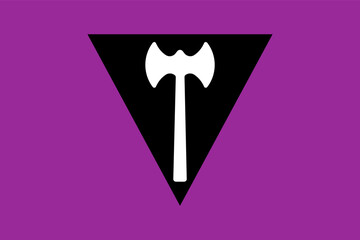 LABRYS LESBIAN Flag. Pride Flag. LGBTQ+. Pride Parade. Multicolored LGBTQIA flag.