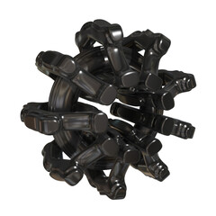 Metal abstract shape, 3d render © neurostructure