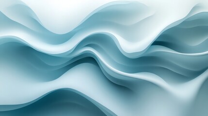 Fototapeta premium Abstract Blue Waves Flowing Design