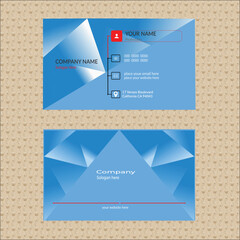 Elegant minimal creative blue dimond business card template.simple clean  vector design.
