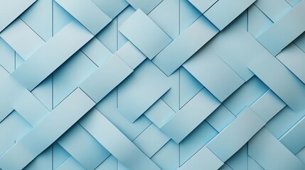Fototapeta premium Abstract geometric background in soft blue hues. Minimalist composition of blue squares for corporate designs. 3D rendered illustration. 