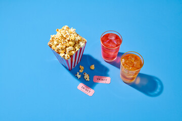 Popcorn, cola and cinema tickets