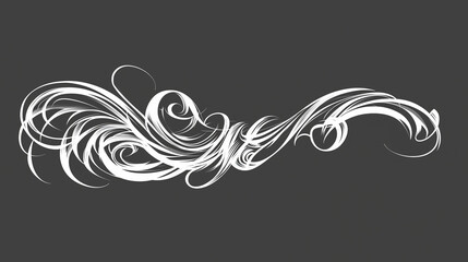 Fototapeta premium Elegant white swirling pattern on dark background