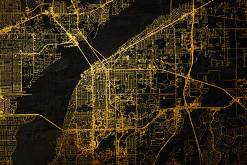 The city of Fort Myers in Florida is pinned on the golden map.