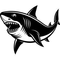 shark cartoon isolated on white