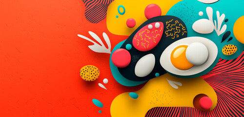 easter eggs on a white background