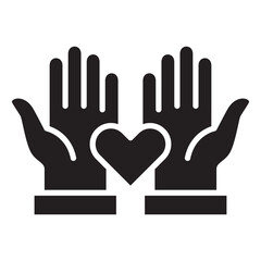 Obraz premium Donation and charity flat solid icon. Icon for symbol of philanthropy, help, giving, humanity.