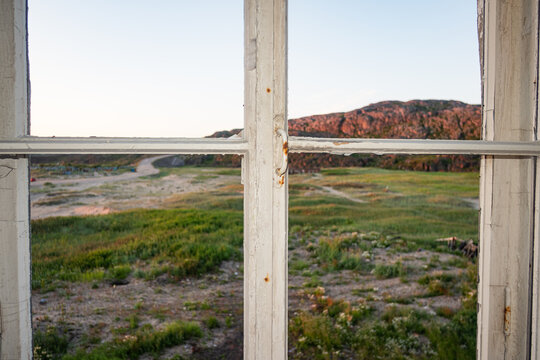 Window Frame Texture With Sunset View 