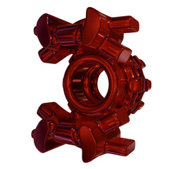 Metal abstract shape, 3d render © neurostructure