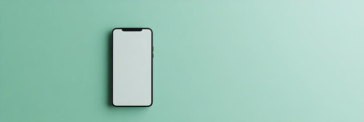 Plain smartphone front design with no content on a solid light mint green background