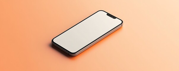 Plain smartphone template with no design on a solid light orange background
