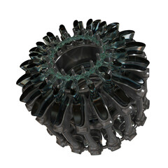 Metal abstract shape, 3d render © neurostructure