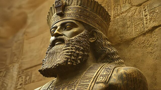 Majestic Statue of Darius the Great Emanating Power and Wisdom