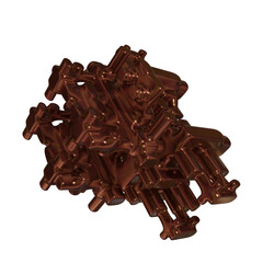 Metal abstract shape, 3d render © neurostructure