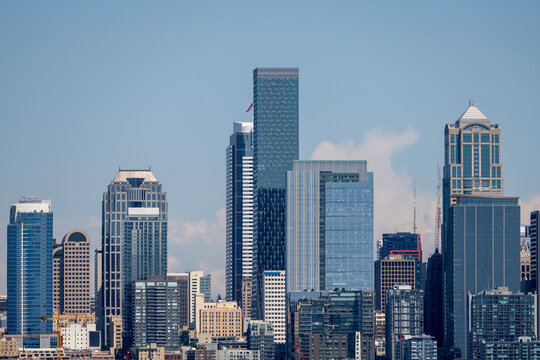 Seattle Downtown Skyline With Modern Skyscrapers
