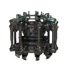 Metal abstract shape, 3d render © neurostructure