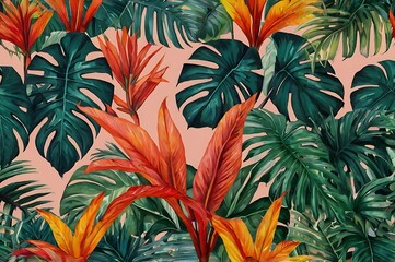 Fototapeta premium palm leaves background